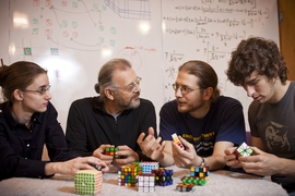 From left to right, Sarah Eisenstat, Martin Demaine, Erik Demaine and Andrew Winslow.
