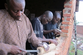 A mango crusher in Chipata, Zambia. As part of a design challenge to get more value from mangos, participants in D-Lab&#39;s Creative Capacity Building training session built a device for crushing mangos and extracting the juice. This project was part of a D-Lab trip to establish an Appropriate Technology Center with the Peace Corps in 2011.