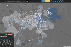 A screenshot of Jameson Toole's prize-winning data visualization for the MIT Big Data Challenge