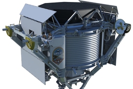 Computer-generated drawing of the Alpha Magnetic Spectrometer (AMS).