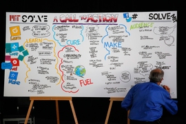 An artist from ImageThink summarizes talks on Oct. 8.