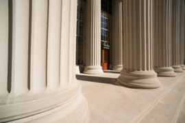 Close-up of MIT's main entrance columns