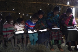 "The whole premise of our project is to harness the best science and innovation to bring education to the world’s most underresourced children," Cynthia Breazeal says. Pictured are students in Ethiopia. 