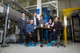 (Left to right) David Shoemaker, Rainer Weiss, Matthew Evans, Erotokritos Katsavounidis, Nergis Mavalvala, and Peter Fritschel.