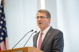 Ash Carter, speaking at MIT in April 2016