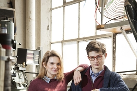 MIT seniors Victoria Gregory and Gabe Alba intend to bring their product, the Coffee Cookie, to market before graduation. “We like the idea of seeing if we can pull it off,” says Gregory.