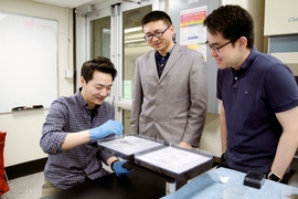 From left to right: Yoonho Kim, Xuanhe Zhao, Hyunwoo Yuk