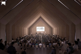 View of the Longhouse interior during an event staging