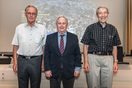 Left to right: Peter van Nieuwenhuizen, Sergio Ferrara, Daniel Freedman