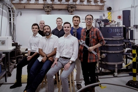 Back, standing (left to right): William Koch, Jacob Bickus, David Stern*, Hin “Jimmy” Lee
Front, seated (Left to right): Ruaridh Macdonald, Areg Danagoulian, Ethan Klein 

*David Stern is a student at Tufts who is working this summer in Areg’s Lab. 