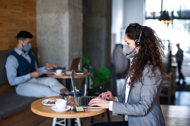 worker in a coffee shop